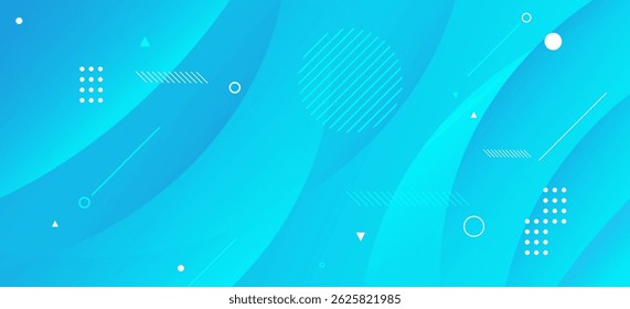 Moderner abstrakter himmelblauer Farbverlauf-Hintergrund mit glattem Wellenmuster - geometrische Kreisformen Muster Muster Design Hintergrund Vektorgrafik eps10. 