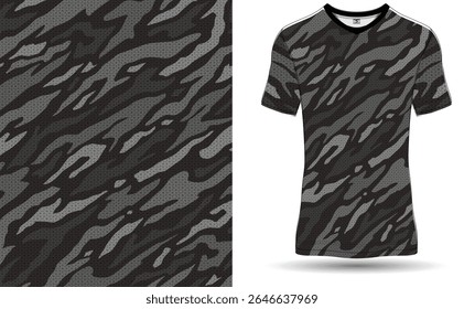 Moderno Abstrato Futebol Jersey Design - preto e cinza Kit padronizado