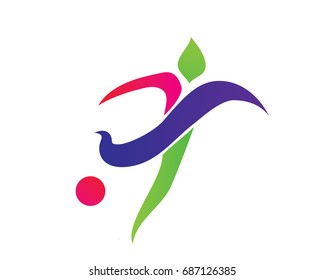 Modern Abstract Soccer Player In Action Logo