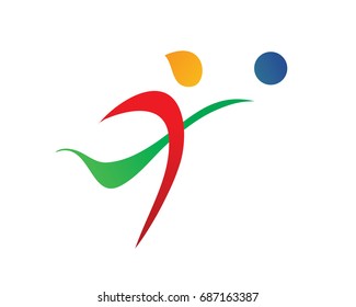 Modern Abstract Soccer Player In Action Logo