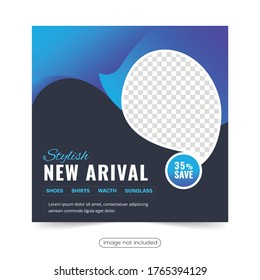 Modern abstract social banner template design 