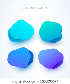 Modern abstract speech bubbles collection. Design and logo elements. Material design, flat, origami style