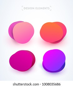 Modern abstract speech bubbles collection. Design and logo elements. Material design, flat, origami style