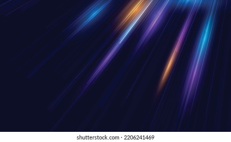Efecto de las líneas luminosas de velocidad abstractas modernas. Tecnología de movimiento dinámico futurista. Patrón de movimiento para la idea de fondo de diseño de pancartas o afiches. Vector eps10.