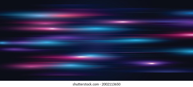 Modern abstract speed line movement. Colorful dynamic motion on blue background. Movement technology pattern for banner or poster design background concept.