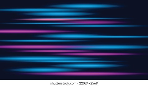 Moderno movimiento abstracto de línea de velocidad. Movimiento dinámico colorido sobre fondo azul.