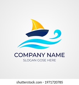 Modern abstract speedboat Logo । Sea logo । Sea wave logo