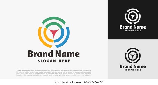 Moderno design de logotipo espiral abstrato. O símbolo circular geométrico transmite inovação e conectividade, perfeito para tecnologia, criatividade ou marca corporativa.