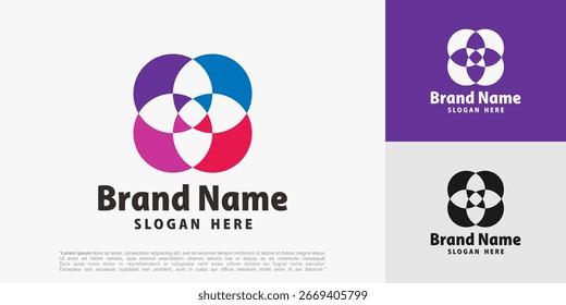 Modern abstract spiral logo design. The geometric circular symbol conveys innovation and connectivity, perfect for tech, creative, or corporate branding. vector illustration