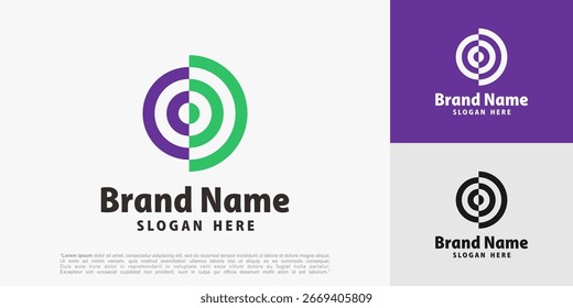 Diseño de logotipo espiral abstracto moderno. El símbolo geométrico circular transmite innovación y conectividad, perfecto para la marca tecnológica, creativa o corporativa. Ilustración vectorial