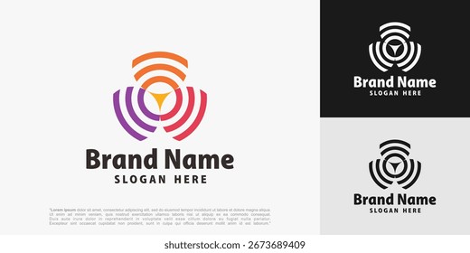 Modern abstract spiral logo design. The geometric circular symbol conveys innovation and connectivity, perfect for tech, creative, or corporate branding. vector illustration