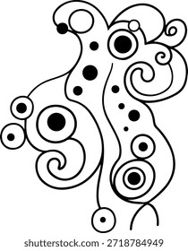 Modern Abstract Spiral Pattern Line Art