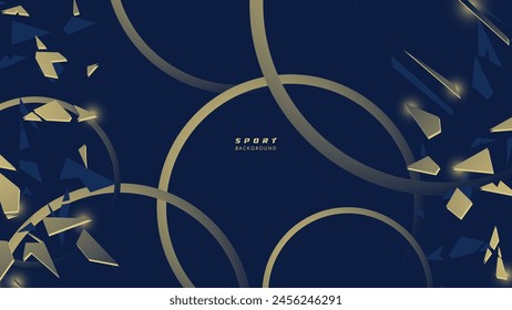 Modern Abstract Sport Background with Gold and Navy Blue Design suitable for game banner, olympic sport poster, cyber wallpaper