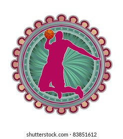 Modern abstract sport emblem design. Basketball.