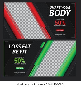 Modern Abstract Sport And Gym Banner Template Vector