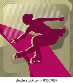 Modern abstract sport vector background design. Figure Skating.