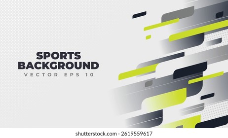 Modern Abstract Sports Background – Dynamic Neon Lines on Light Halftone Design
