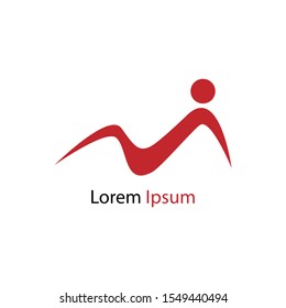 Modern abstract sports logo icon, with yoga poses, gymnastics forms.