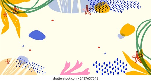 Plantillas de arte cuadrado abstracto moderno con elementos florales y geométricos. Patrón para publicaciones en redes sociales, aplicaciones móviles, diseño de banners y anuncios. Fondos de moda vectorial contemporáneos.