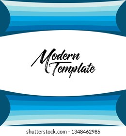 Modern abstract square blue Sea waves - flat background for text. Abstract wave web design template isolated on white background. Vector illustration. - Vector 