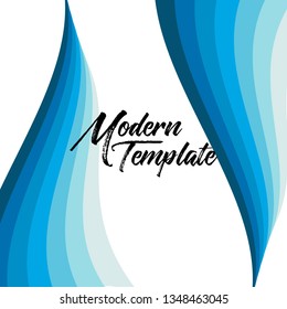 Modern abstract square blue Sea waves - flat background for text. Abstract wave web design template isolated on white background. Vector illustration. - Vector 