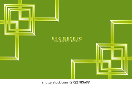 O gradiente verde brilhante quadrado abstrato moderno se sobrepõe ao plano de fundo geométrico. Modelo legal com fundo de estilo simples. Ilustração vetorial