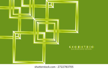 O gradiente verde brilhante quadrado abstrato moderno se sobrepõe ao plano de fundo geométrico. Modelo legal com fundo de estilo simples. EPS10, SITE