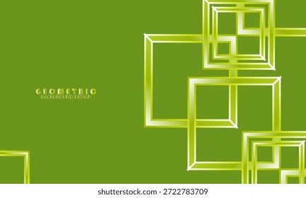 Fondo geométrico de superposición de degradado verde brillante cuadrado abstracto moderno. Patrón fresco con fondo de estilo simple. Diseño simple, Web