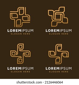 Modern abstract square leaf logo design