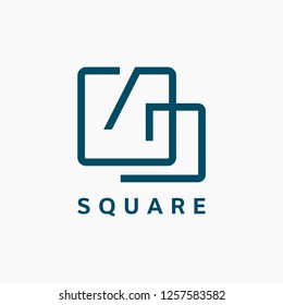 Modern abstract square logo design