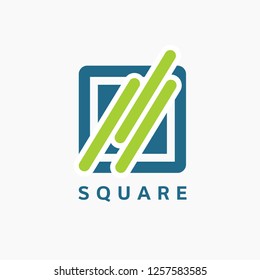 Modern abstract square logo design