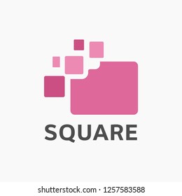 Modern abstract square logo design