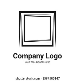 modern abstract square logo design for company and business