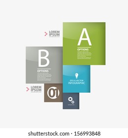 Modern abstract squares minimal style infographic template.