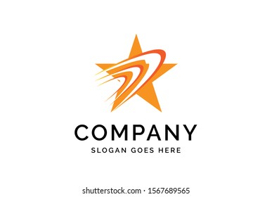 Modern abstract star flat illustration logo vector template