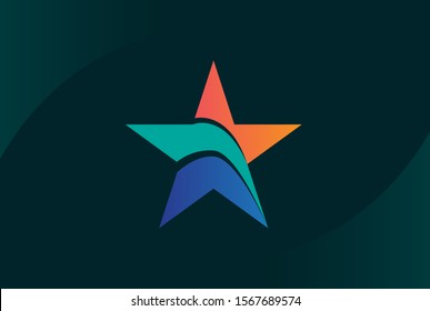 Modern abstract star flat illustration logo vector template