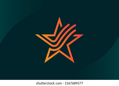Modern abstract star flat illustration logo vector template
