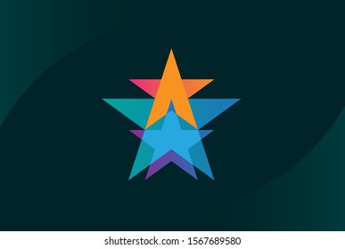 Modern abstract star flat illustration logo vector template