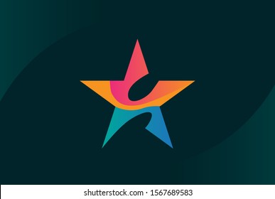 Modern abstract star flat illustration logo vector template