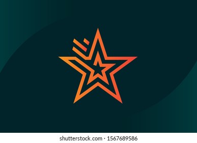 Modern abstract star flat illustration logo vector template