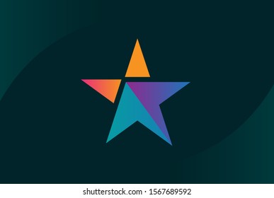 Modern abstract star flat illustration logo vector template