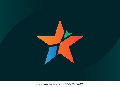 Modern abstract star flat illustration logo vector template