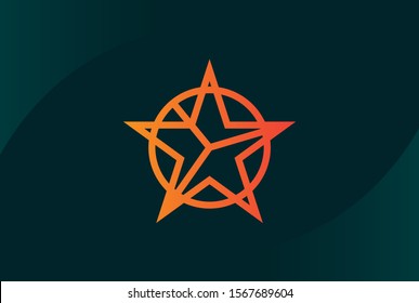 Modern abstract star flat illustration logo vector template