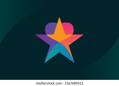 Modern abstract star flat illustration logo vector template