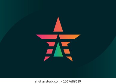 Modern abstract star flat illustration logo vector template