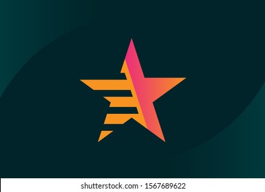 Modern abstract star flat illustration logo vector template