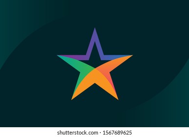 Modern abstract star flat illustration logo vector template