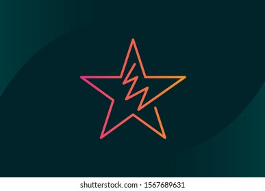 Modern abstract star flat illustration logo vector template
