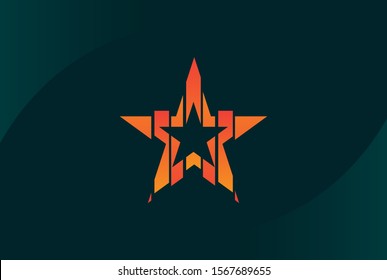 Modern abstract star flat illustration logo vector template