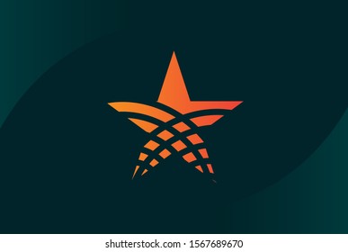 Modern abstract star flat illustration logo vector template